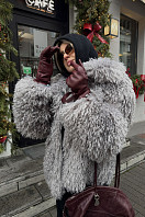 ПАЛЬТО ЖЕНСКОЕ ИЗ ИСКУССТВЕННОГО МЕХА 9-2496. Фото 1.